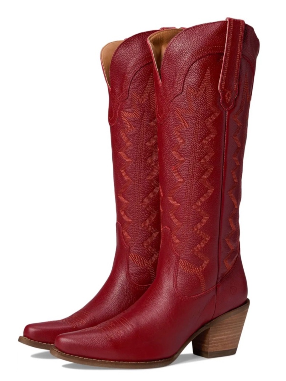 Dingo “high cotton” Red Leather Knee-High high leather boots with tonal stitches